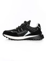 Pantofi Sport Barbati din piele naturala 20676 BLACK | ADVANCER