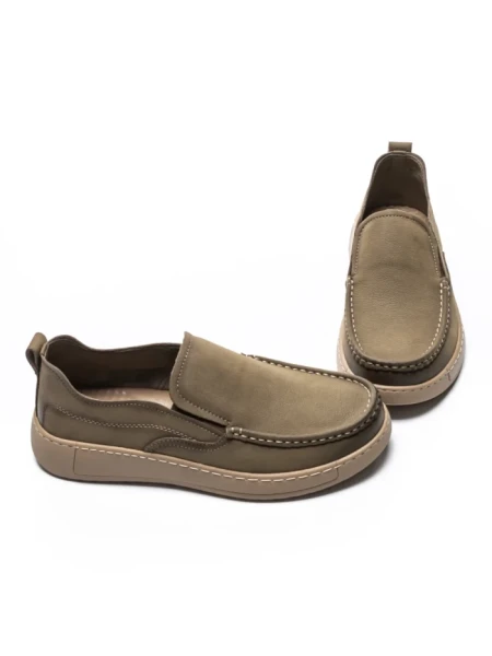 Mocasini Barbati din piele naturala A90006 KHAKI | ADVANCER