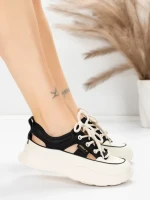 Pantofi Sport Dama din piele naturala 70136X BLACK | ADVANCER