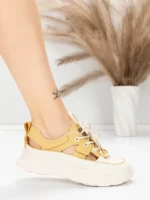Pantofi Sport Dama din piele naturala 70136X YELLOW | ADVANCER