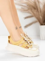 Pantofi Sport Dama din piele naturala 70136X YELLOW | ADVANCER