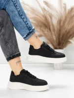 Pantofi Sport Dama din piele naturala FP26309 BLACK-WHITE | ADVANCER