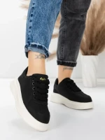 Pantofi Sport Dama din piele naturala FP26309 BLACK-WHITE | ADVANCER