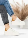 Pantofi Sport Dama din piele naturala FP26309 WHITE-APRICOT | ADVANCER