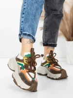 Pantofi Sport Dama din piele naturala HY1369 BROWN-ORANGE | FRANCO GERARDO