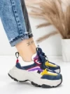 Pantofi Sport Dama din piele naturala HY1369 BLUE-YELLOW | FRANCO GERARDO