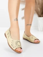 Balerini Dama din piele naturala 355-2 YELLOW | ADVANCER