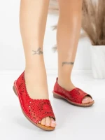 Balerini Dama din piele naturala 355-2 RED | ADVANCER