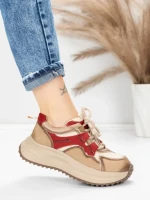 Pantofi Sport Dama din piele naturala 572105 RED | FRANCO GERARDO