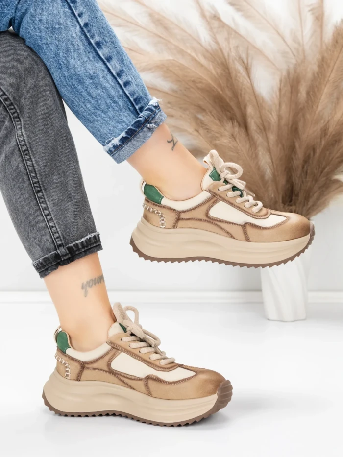 Pantofi Sport Dama din piele naturala 572103 GREEN | FRANCO GERARDO