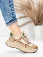 Pantofi Sport Dama din piele naturala 572103 GREEN | FRANCO GERARDO