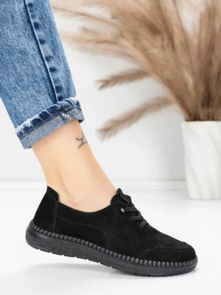 Pantofi Casual Dama din piele naturala 8736 BLACK | FORMAZIONE