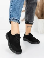 Pantofi Casual Dama din piele naturala 8736 BLACK | FORMAZIONE