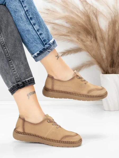 Pantofi Casual Dama din piele naturala 8736 APRICOT | FORMAZIONE