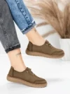 Pantofi Casual Dama din piele naturala 8736 KHAKI | FORMAZIONE