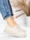 Pantofi Casual Dama din piele naturala 5712567 CREAM | ADVANCER