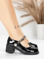 Pantofi cu toc din piele naturala TP1355-1 BLACK | ADVANCER