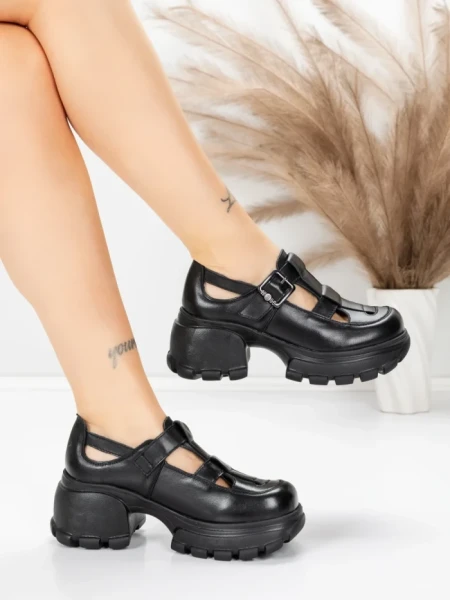 Pantofi Casual Dama din piele naturala 23282 BLACK | ADVANCER