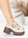 Pantofi Casual Dama din piele naturala 23282 CREAM | ADVANCER