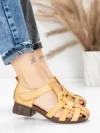 Sandale Dama din piele naturala 7983 YELLOW | ADVANCER