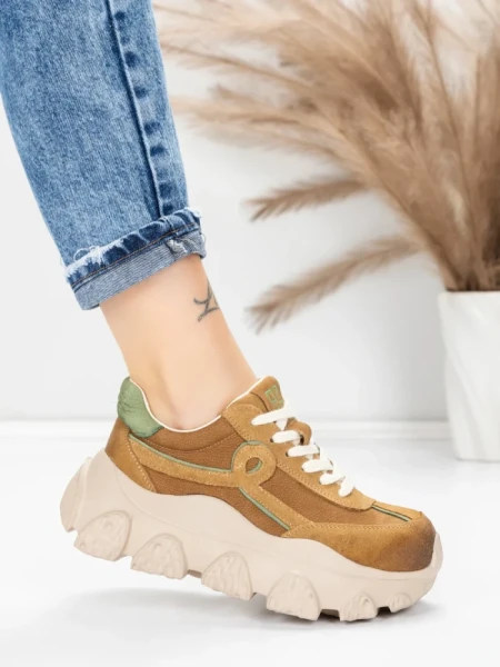 Pantofi Sport Dama din piele naturala 9802 BROWN | FRANCO GERARDO