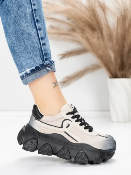 Pantofi Sport Dama din piele naturala 9802 GREY | FRANCO GERARDO