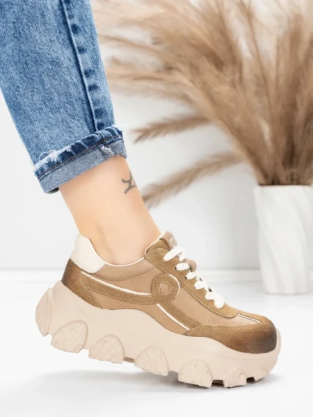 Pantofi Sport Dama din piele naturala 9802 APRICOT | FRANCO GERARDO