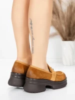 Pantofi Casual Dama din piele naturala 10827 BROWN | FORMAZIONE