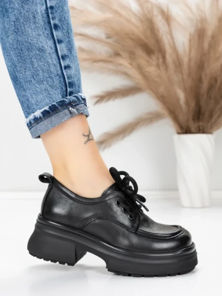 Pantofi Casual Dama din piele naturala 10829 BLACK | FORMAZIONE