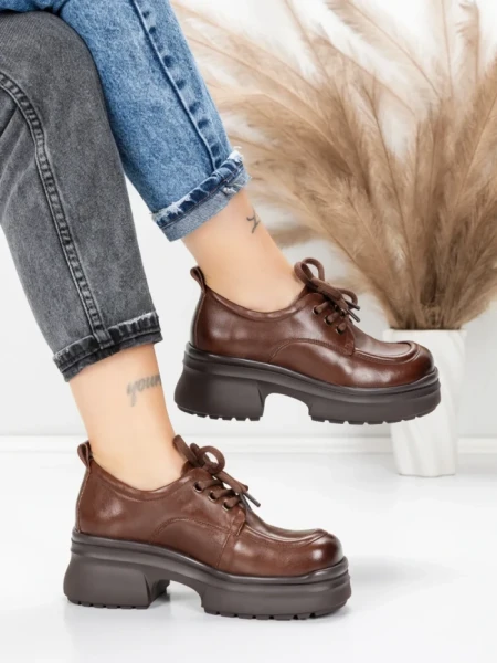 Pantofi Casual Dama din piele naturala 10829 BROWN | FORMAZIONE