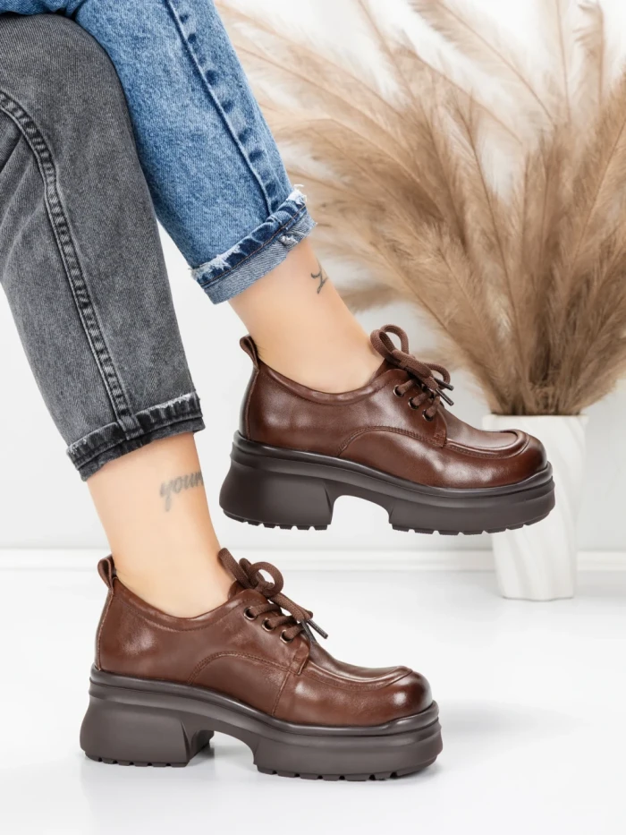 Pantofi Casual Dama din piele naturala 10829 BROWN | FORMAZIONE