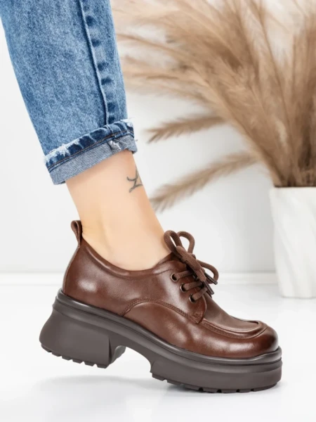 Pantofi Casual Dama din piele naturala 10829 BROWN | FORMAZIONE