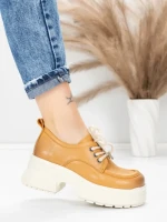 Pantofi Casual Dama din piele naturala 10829 YELLOW | FORMAZIONE