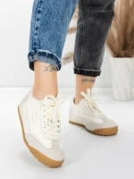 Pantofi Sport Dama din piele naturala KM0820 CREAM | ADVANCER