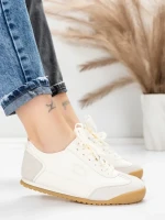 Pantofi Sport Dama din piele naturala KM0820 CREAM | ADVANCER