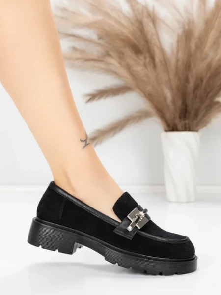Pantofi Casual Dama din piele naturala 8991F BLACK | ADVANCER