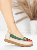Balerini Dama din piele naturala KM5315 GREEN | ADVANCER