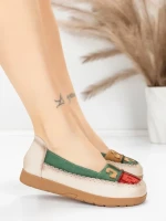 Balerini Dama din piele naturala KM5315 GREEN | ADVANCER