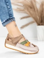 Pantofi Sport Dama din piele naturala KM9207 KHAKI | ADVANCER