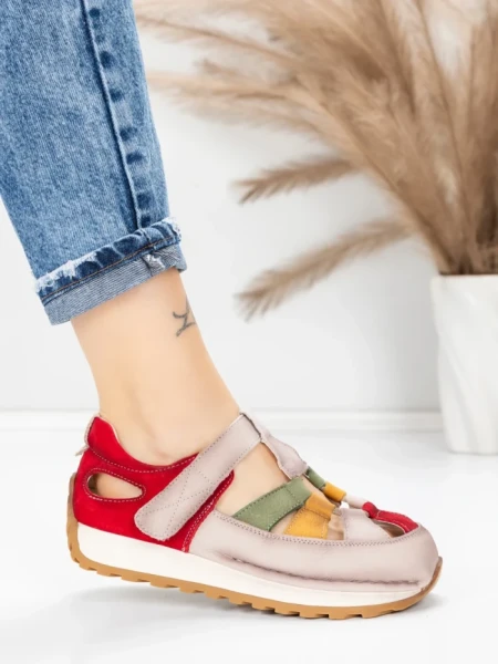 Pantofi Sport Dama din piele naturala KM9207 RED | ADVANCER