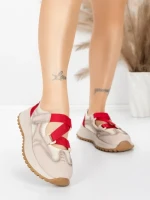Pantofi Sport Dama din piele naturala KM3906 RED | ADVANCER