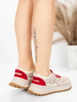 Pantofi Sport Dama din piele naturala KM3906 RED | ADVANCER