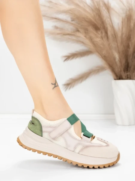 Pantofi Sport Dama din piele naturala KM3906 GREEN | ADVANCER