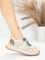 Pantofi Sport Dama din piele naturala KM3906 GREEN | ADVANCER