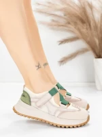 Pantofi Sport Dama din piele naturala KM3906 GREEN | ADVANCER