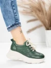 Pantofi Sport Dama din piele naturala 10785 GREEN | FRANCO GERARDO