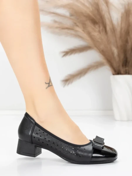 Pantofi cu toc din piele naturala 25876-13 BLACK | ADVANCER