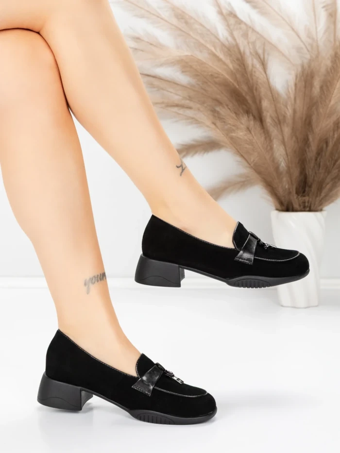 Pantofi Casual Dama din piele naturala 5820-20 BLACK | ADVANCER