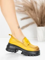 Pantofi Casual Dama din piele naturala 8307 YELLOW | ADVANCER