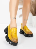 Pantofi Casual Dama din piele naturala 8307 YELLOW | ADVANCER